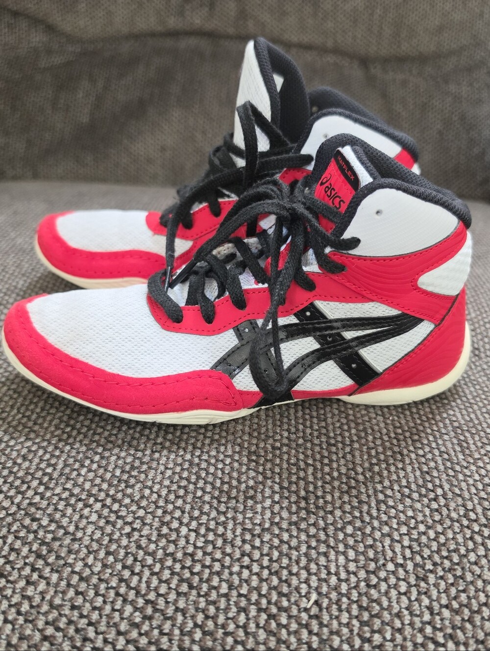 Asics Youth Matflex 7 Wrestling Shoes Red White Black Size 1.5 2.5